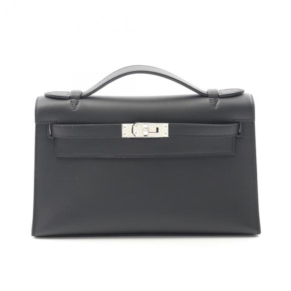 Hermes Hermès Kelly Mini Handbag in Leather, Swift Black, Women's, 049417CK - Picture 1 of 6